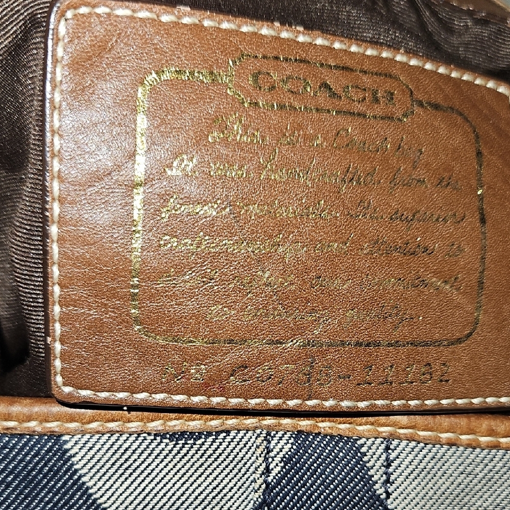 Coach Navy and Tan Signature Shoulder Bag - Picture 8 of 8